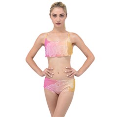 Unicorm Orange And Pink Layered Top Bikini Set by lifestyleshopee