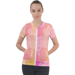 Unicorm Orange And Pink Short Sleeve Zip Up Jacket by lifestyleshopee