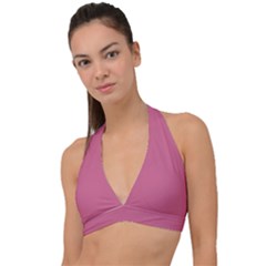 Pale Violet Pink	 - 	halter Plunge Bikini Top by ColorfulSwimWear