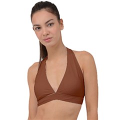 Sienna Brown	 - 	halter Plunge Bikini Top by ColorfulSwimWear