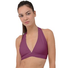 Quinacridone Magenta	 - 	halter Plunge Bikini Top by ColorfulSwimWear