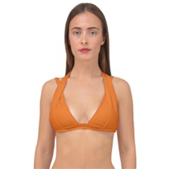 Carrot Orange	 - 	double Strap Halter Bikini Top by ColorfulSwimWear