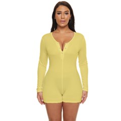 Laguna Yellow	 - 	long Sleeve Boyleg Swimsuit by ColorfulSwimWear