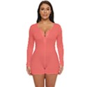 Sun Kissed Coral	 - 	Long Sleeve Boyleg Swimsuit View1