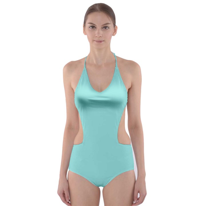 Soft Turquoise	 - 	Cut-Out One Piece Swimsuit