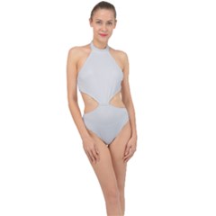 Gainsboro Grey	 - 	halter Side Cut Swimsuit by ColorfulSwimWear