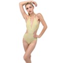 Beige	 - 	Plunging Cut Out Swimsuit View1