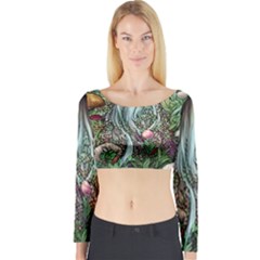 Craft Mushroom Long Sleeve Crop Top by GardenOfOphir