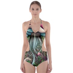 Craft Mushroom Cut-out One Piece Swimsuit by GardenOfOphir