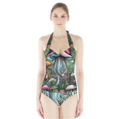 Craft Mushroom Halter Swimsuit by GardenOfOphir