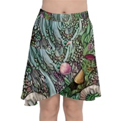 Craft Mushroom Chiffon Wrap Front Skirt by GardenOfOphir