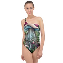 Craft Mushroom Classic One Shoulder Swimsuit by GardenOfOphir