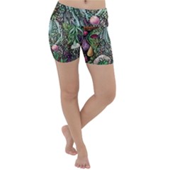 Craft Mushroom Lightweight Velour Yoga Shorts by GardenOfOphir