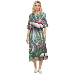 Craft Mushroom Double Cuff Midi Dress by GardenOfOphir