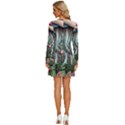 Craft Mushroom Long Sleeve Deep V Mini Dress  View4