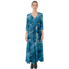 Blue Water Speech Therapy Button Up Boho Maxi Dress by artworkshop