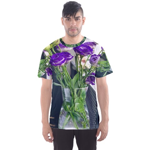 Cute Flower Wallpaper Men s Sport Mesh Tee by artworkshop