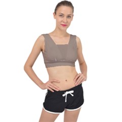 Beaver Brown	 - 	v-back Sports Bra by ColorfulSportsWear