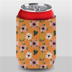 Flower Orange Pattern Floral Can Holder by Dutashop