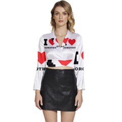 I Love Dorothy  Long Sleeve Tie Back Satin Wrap Top by ilovewhateva