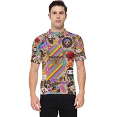 Multicolored Doodle Art Wallpaper Men s Short Sleeve Rash Guard by Jancukart