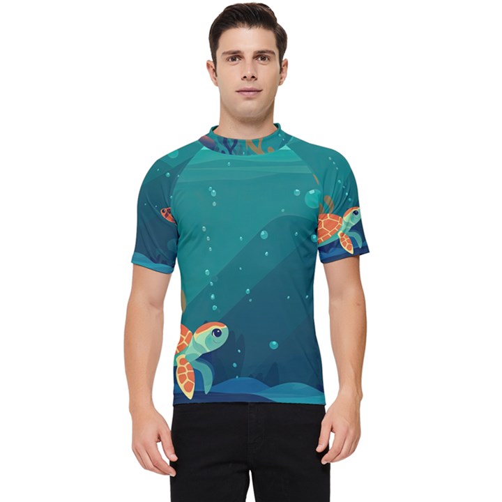 Ai Generated Ocean Sea Fish Aquatic Water Nature 5 Men s Short Sleeve Rash Guard