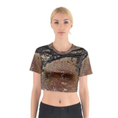 Rustic Charm Abstract Print Cotton Crop Top by dflcprintsclothing