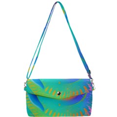 Contemporary Fluid Art Pattern In Bright Colors Removable Strap Clutch Bag by GardenOfOphir