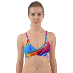 Abstract Fluid Art Wrap Around Bikini Top by GardenOfOphir