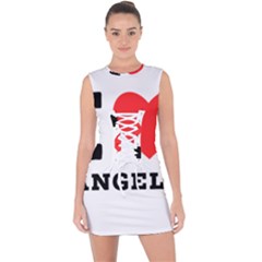 I Love Angela  Lace Up Front Bodycon Dress by ilovewhateva