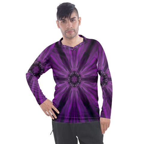 Pattern Purple Symmetry Dark Men s Pique Long Sleeve Tee by Jancukart