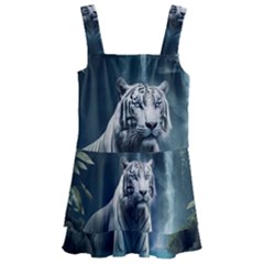 Tiger White Tiger Nature Forest Kids  Layered Skirt Swimsuit by Jancukart