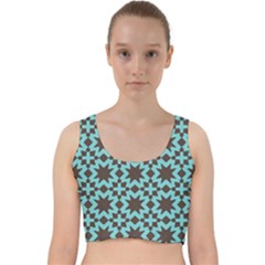 Pattern 20 Velvet Racer Back Crop Top by GardenOfOphir