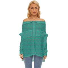 Flowers Off Shoulder Chiffon Pocket Shirt by Sparkle