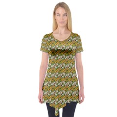 Pattern Short Sleeve Tunic  by Sparkle