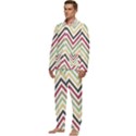 Colorful Chevron Men s Long Sleeve Velvet Pocket Pajamas Set View3