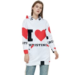 I Love Christine Women s Long Oversized Pullover Hoodie by ilovewhateva