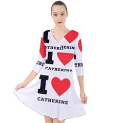 I Love Catherine Quarter Sleeve Front Wrap Dress by ilovewhateva