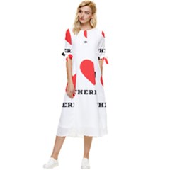 I Love Catherine Bow Sleeve Chiffon Midi Dress by ilovewhateva