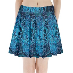 Artificial Intelligence Network Blue Art Pleated Mini Skirt by Semog4