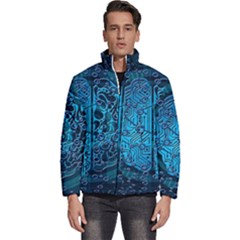 Artificial Intelligence Network Blue Art Men s Puffer Bubble Jacket Coat by Semog4