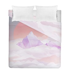 Mountain Sunset Above Clouds Duvet Cover Double Side (full/ Double Size) by Givinglala