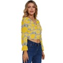 Lemon Background Lemon Wallpaper Long Sleeve V-Neck Top View3