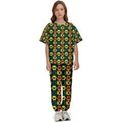 Pattern 215 Kids  Tee And Pants Sports Set by GardenOfOphir