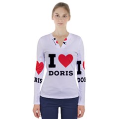 I Love Doris V-neck Long Sleeve Top by ilovewhateva