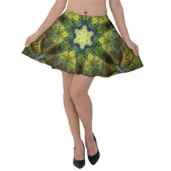 Fractal-fantasy-design-background- Velvet Skater Skirt by Vaneshart