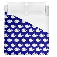 Cute Whale Illustration Pattern Duvet Cover (queen Size) by GardenOfOphir