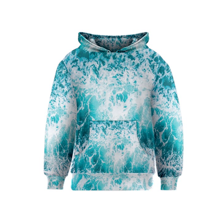 Tropical Blue Ocean Wave Kids  Pullover Hoodie