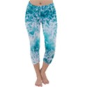 Tropical Blue Ocean Wave Capri Winter Leggings  View1