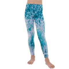 Tropical Blue Ocean Wave Kids  Lightweight Velour Leggings by Jack14